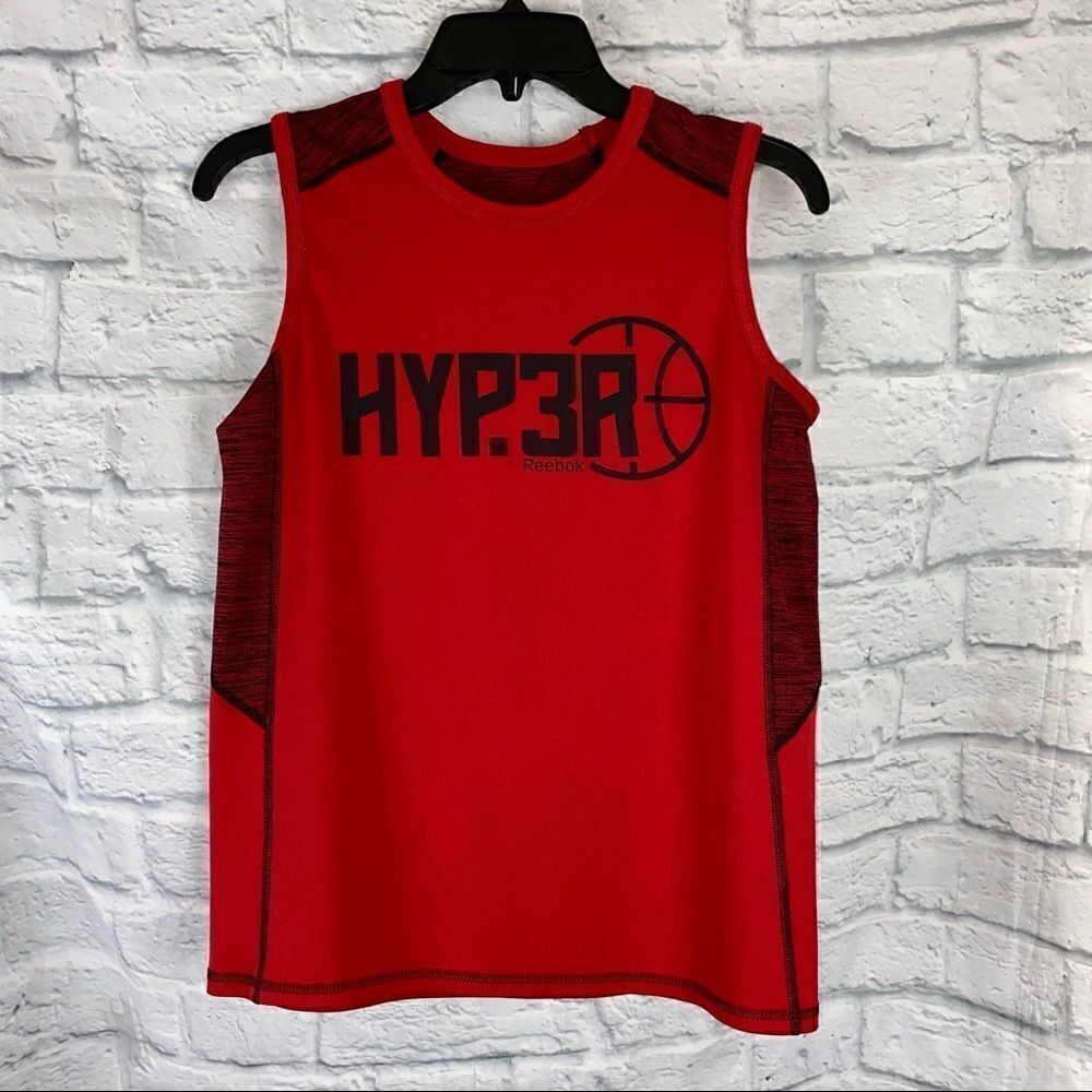 Reebok hyperdunk speedwick sleeveless reversible shirt red & black 14/16 boys